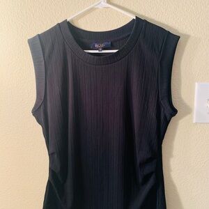 RACHEL Rachel Roy Black Ribbed Crewneck Tank